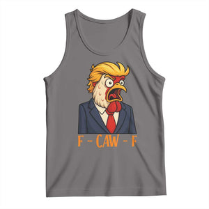 Funny F Caw F Chicken Trump Meme Tank Top Rooster Subtle Political Satire Parody TS02 Deep Heather Print Your Wear