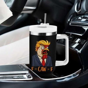 Funny F Caw F Chicken Trump Meme Tumbler With Handle Rooster Subtle Political Satire Parody TS02 Print Your Wear
