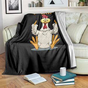 Funny F Caw F Sarcastic Chicken Meme Throw Blanket Middle Finger Offensive Humor TS02 Print Your Wear