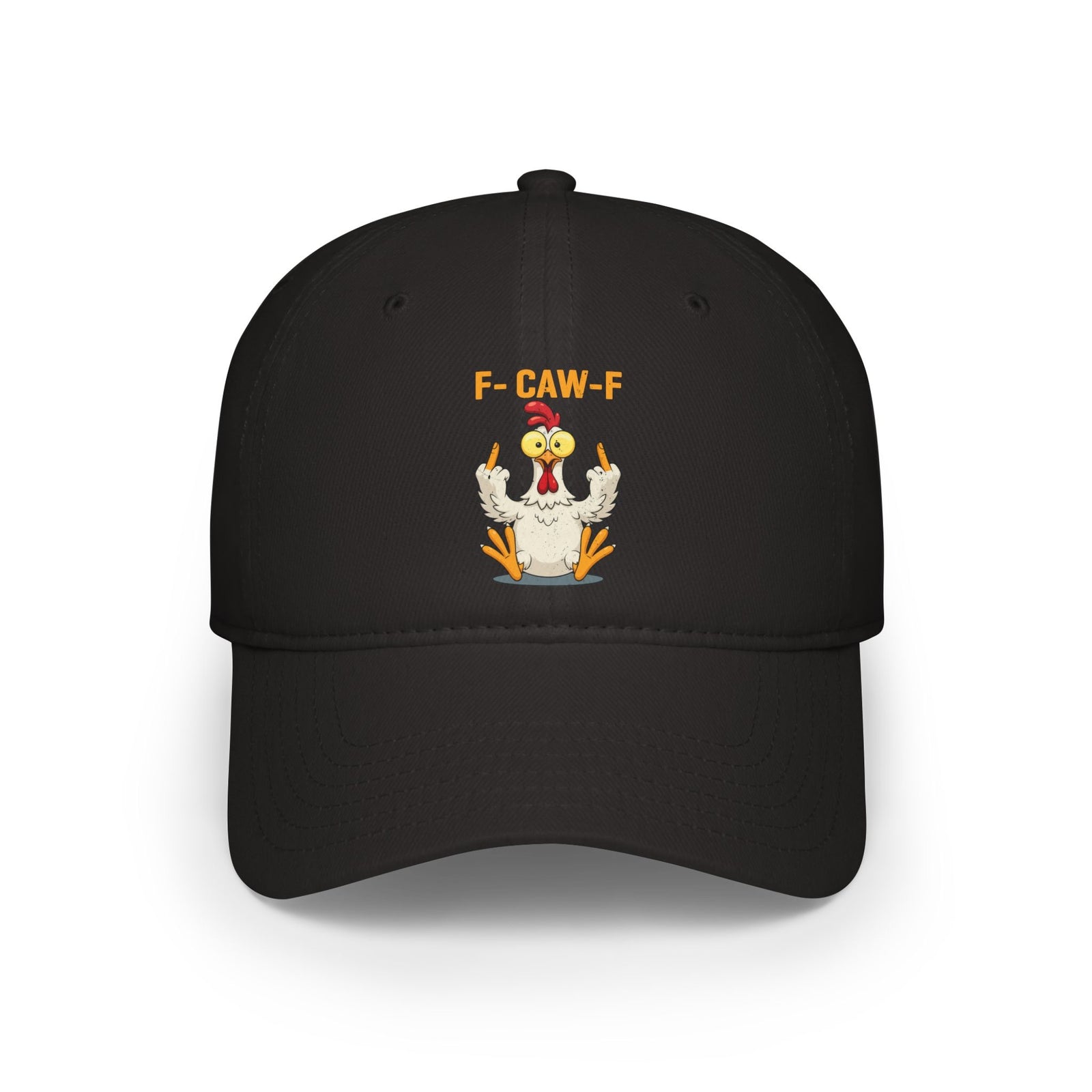 Funny F Caw F Chicken Meme Classic Cap Sarcastic Middle Finger Offensive Humor Dad Hat Classic Cap Universal Fit Black Printyourwear
