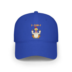 Funny F Caw F Chicken Meme Classic Cap Sarcastic Middle Finger Offensive Humor Dad Hat Classic Cap Universal Fit Royal Blue Printyourwear