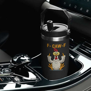 Funny F Caw F Sarcastic Chicken Meme Flip Straw Tumbler Middle Finger Offensive Humor TS02 Print Your Wear