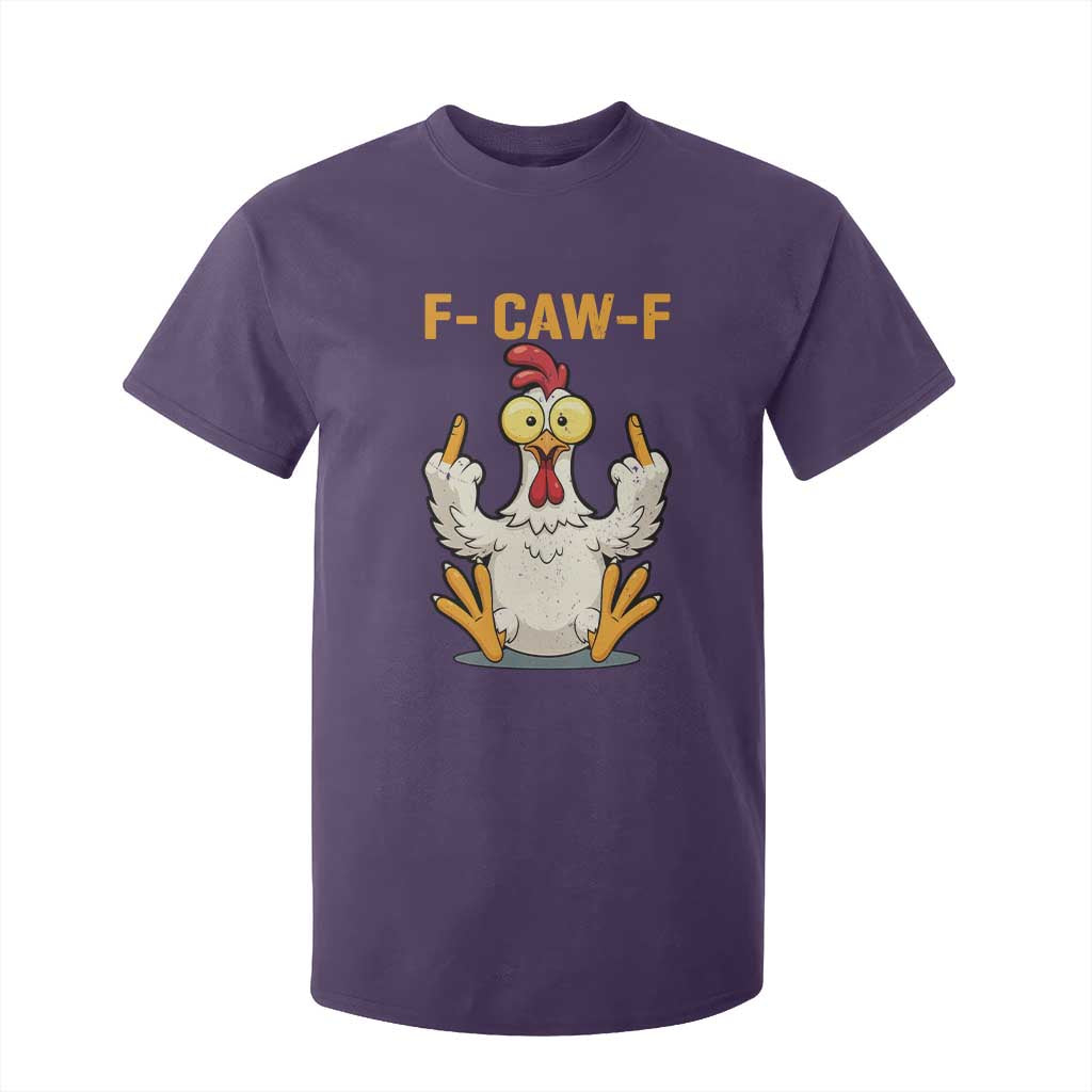 Funny F Caw F Sarcastic Chicken Meme T Shirt For Kid Middle Finger Offensive Humor TS02 Purple Print Your Wear