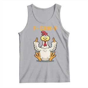 Funny F Caw F Sarcastic Chicken Meme Tank Top Middle Finger Offensive Humor TS02 Athletic Heather Print Your Wear