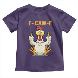 Funny F Caw F Sarcastic Chicken Meme Toddler T Shirt Middle Finger Offensive Humor TS02 Purple Print Your Wear
