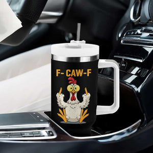 Funny F Caw F Sarcastic Chicken Meme Tumbler With Handle Middle Finger Offensive Humor TS02 Print Your Wear