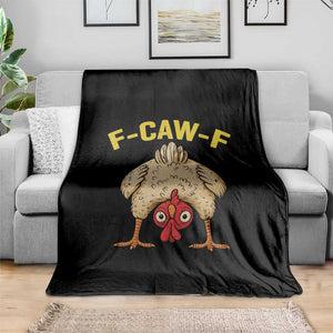 Funny F Caw F Bending Over Chicken Meme Throw Blanket Upside Down Head Poultry Humor TS02 Print Your Wear