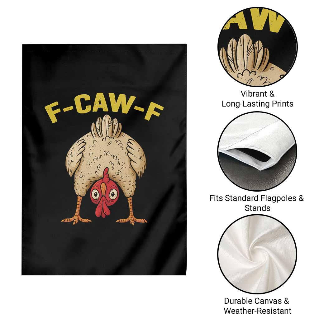 Funny F Caw F Bending Over Chicken Meme Garden Flag Upside Down Head Poultry Humor TS02 Print Your Wear