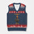 Funny F Caw F Grumpy Black Chicken Graphic V-Neck Knit Sweater Vest Moody Bird Meme for Sarcastic Animal Lovers TS02 Navy Red Print Your Wear
