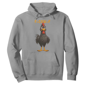Funny F Caw F Grumpy Black Chicken Graphic Hoodie Moody Bird Meme for Sarcastic Animal Lovers TS02 Sport Gray Print Your Wear