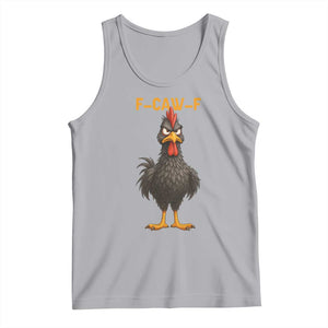 Funny F Caw F Grumpy Black Chicken Graphic Tank Top Moody Bird Meme for Sarcastic Animal Lovers TS02 Athletic Heather Print Your Wear