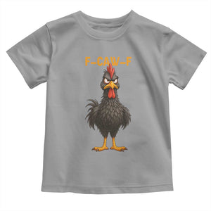 Funny F Caw F Grumpy Black Chicken Graphic Toddler T Shirt Moody Bird Meme for Sarcastic Animal Lovers TS02 Sport Gray Print Your Wear
