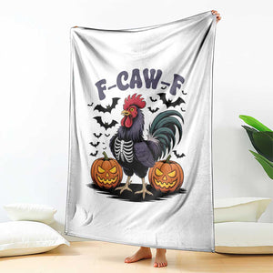 F Caw F Halloween Chicken Skeleton Throw Blanket Spooky Funny Rooster Meme TS02 Print Your Wear