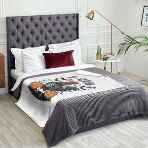 F Caw F Halloween Chicken Skeleton Throw Blanket Spooky Funny Rooster Meme TS02 Print Your Wear