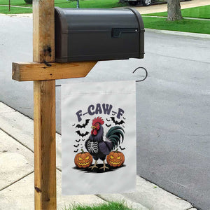 F Caw F Halloween Chicken Skeleton Garden Flag Spooky Funny Rooster Meme TS02 Print Your Wear
