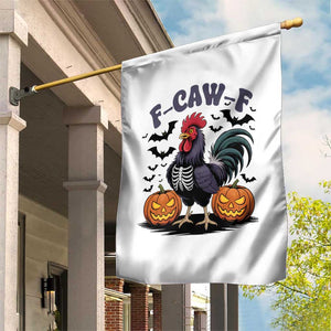 F Caw F Halloween Chicken Skeleton Garden Flag Spooky Funny Rooster Meme TS02 Print Your Wear