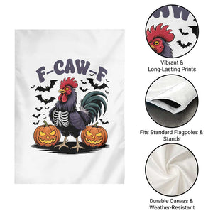 F Caw F Halloween Chicken Skeleton Garden Flag Spooky Funny Rooster Meme TS02 Print Your Wear