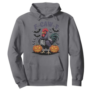 F Caw F Halloween Chicken Skeleton Hoodie Spooky Funny Rooster Meme TS02 Charcoal Print Your Wear