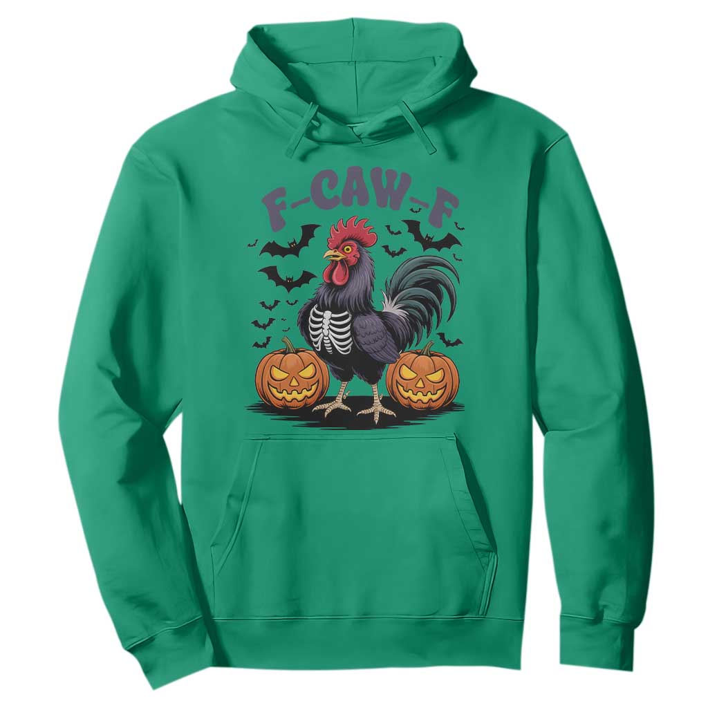 F Caw F Halloween Chicken Skeleton Hoodie Spooky Funny Rooster Meme TS02 Irish Green Print Your Wear