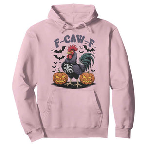 F Caw F Halloween Chicken Skeleton Hoodie Spooky Funny Rooster Meme TS02 Light Pink Print Your Wear