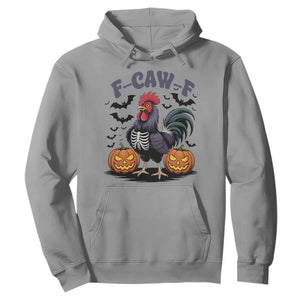 F Caw F Halloween Chicken Skeleton Hoodie Spooky Funny Rooster Meme TS02 Sport Gray Print Your Wear