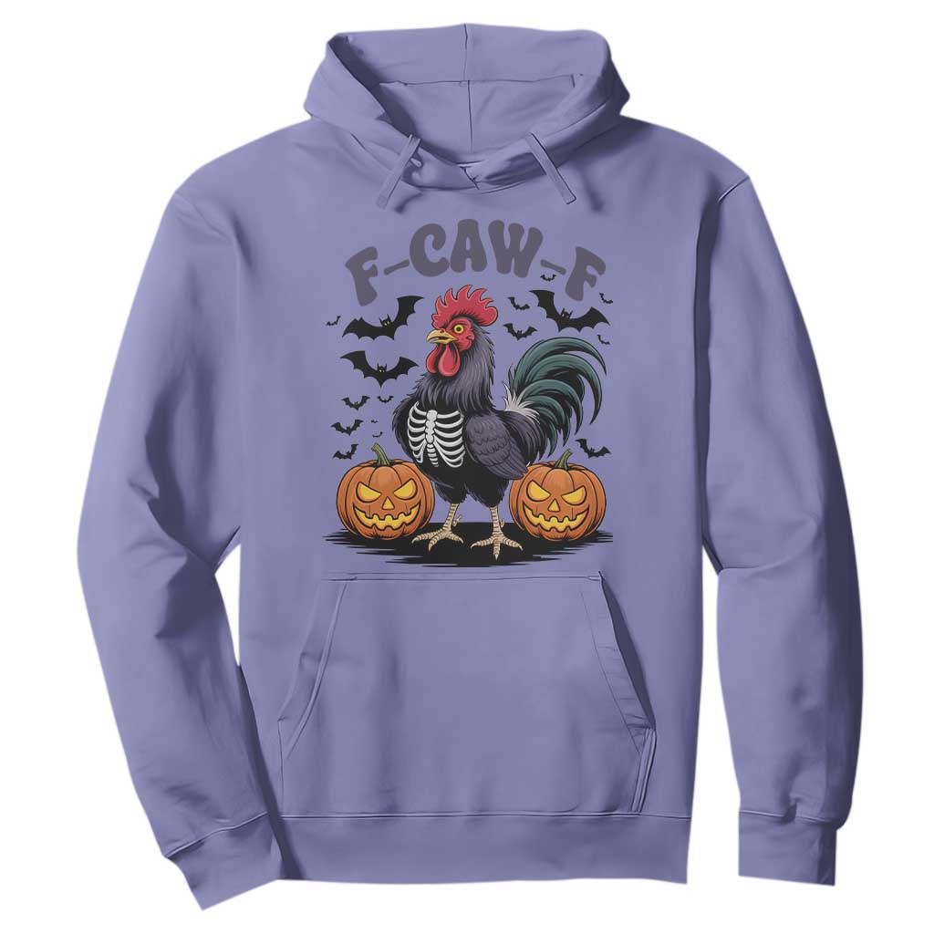 F Caw F Halloween Chicken Skeleton Hoodie Spooky Funny Rooster Meme TS02 Violet Print Your Wear