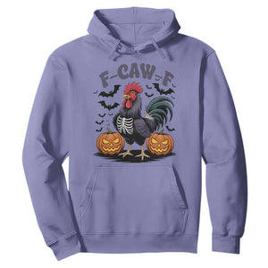 F Caw F Halloween Chicken Skeleton Hoodie Spooky Funny Rooster Meme TS02 Violet Print Your Wear