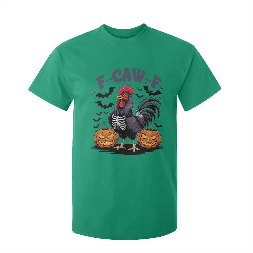 F Caw F Halloween Chicken Skeleton T Shirt For Kid Spooky Funny Rooster Meme TS02 Irish Green Print Your Wear