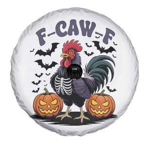 F Caw F Halloween Chicken Skeleton Spare Tire Cover Spooky Funny Rooster Meme TS02 Print Your Wear