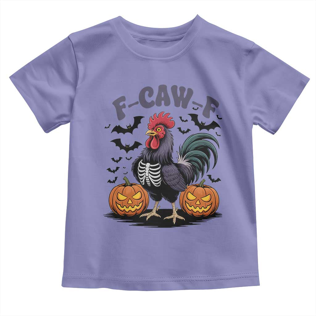 F Caw F Halloween Chicken Skeleton Toddler T Shirt Spooky Funny Rooster Meme TS02 Violet Print Your Wear