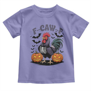 F Caw F Halloween Chicken Skeleton Toddler T Shirt Spooky Funny Rooster Meme TS02 Violet Print Your Wear