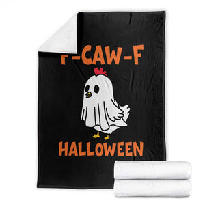 F Caw F Ghost Chicken Costume Throw Blanket Funny Cute Halloween Poultry Lover TS02 Black Print Your Wear