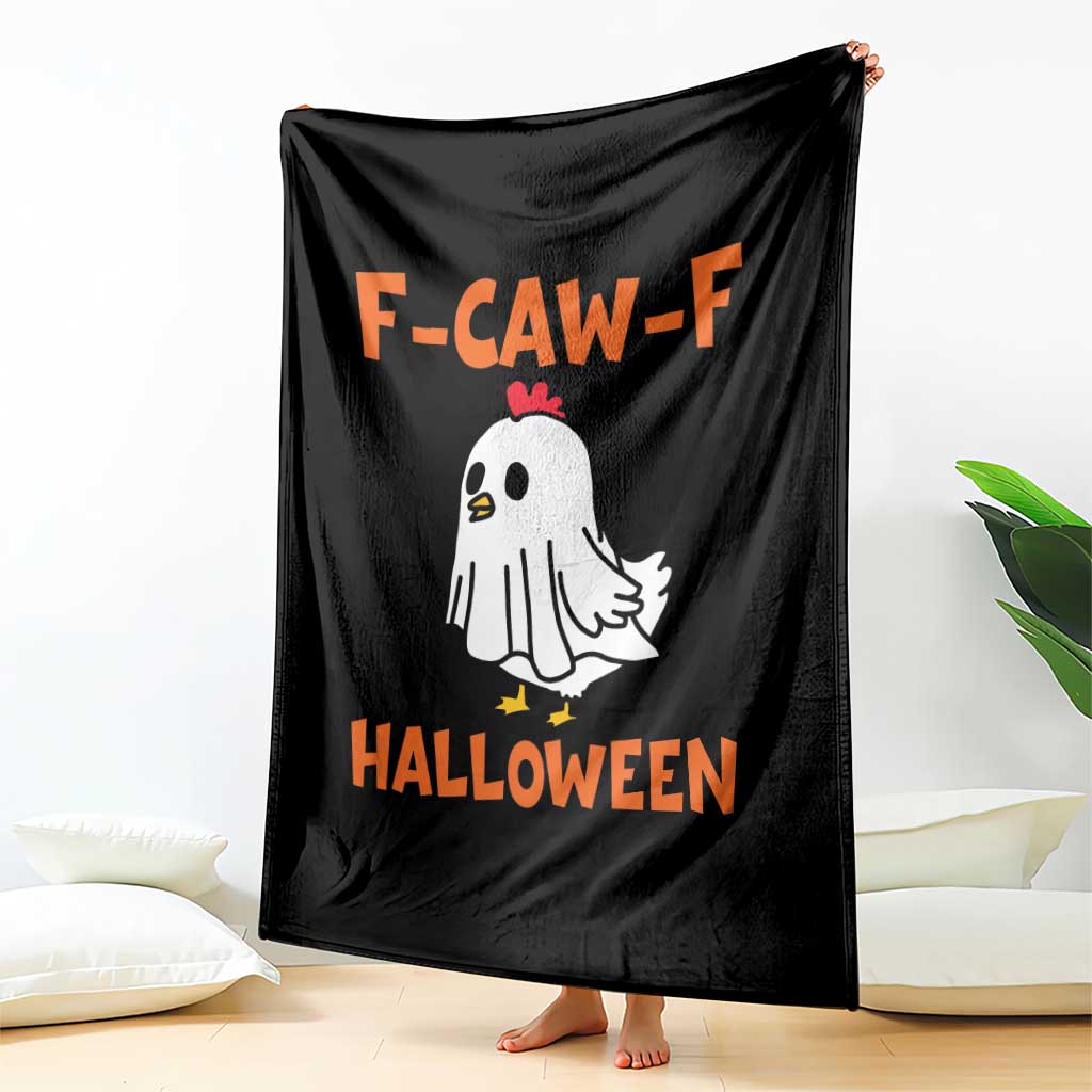 F Caw F Ghost Chicken Costume Throw Blanket Funny Cute Halloween Poultry Lover TS02 Print Your Wear