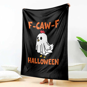F Caw F Ghost Chicken Costume Throw Blanket Funny Cute Halloween Poultry Lover TS02 Print Your Wear