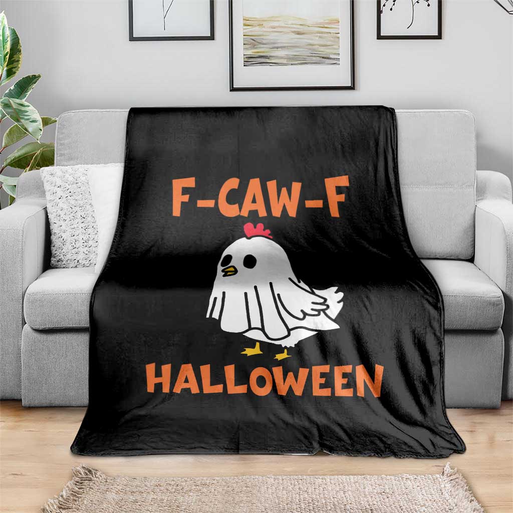 F Caw F Ghost Chicken Costume Throw Blanket Funny Cute Halloween Poultry Lover TS02 Print Your Wear