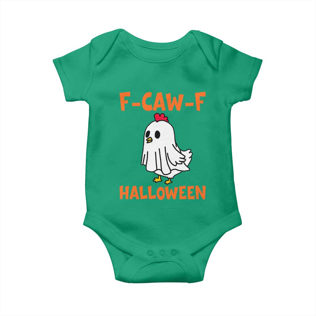 F Caw F Ghost Chicken Costume Baby Onesie Funny Cute Halloween Poultry Lover TS02 Irish Green Print Your Wear