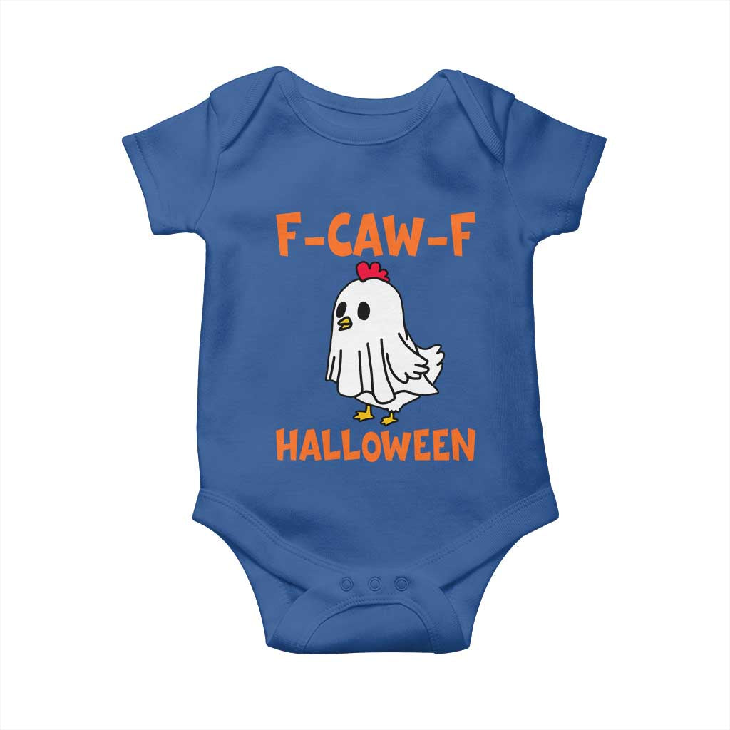 F Caw F Ghost Chicken Costume Baby Onesie Funny Cute Halloween Poultry Lover TS02 Royal Blue Print Your Wear