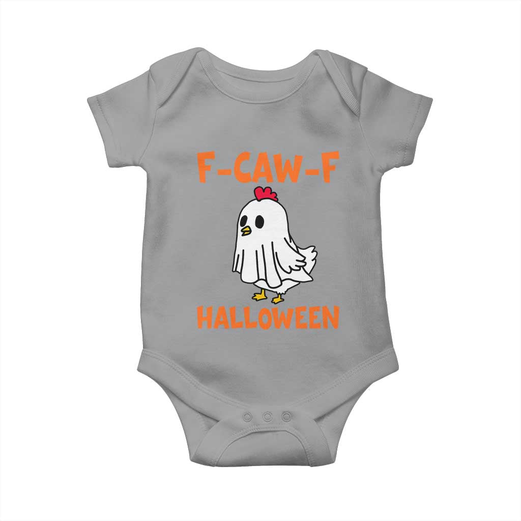 F Caw F Ghost Chicken Costume Baby Onesie Funny Cute Halloween Poultry Lover TS02 Sport Gray Print Your Wear