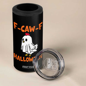F Caw F Ghost Chicken Costume 4 in 1 Can Cooler Tumbler Funny Cute Halloween Poultry Lover TS02 Print Your Wear