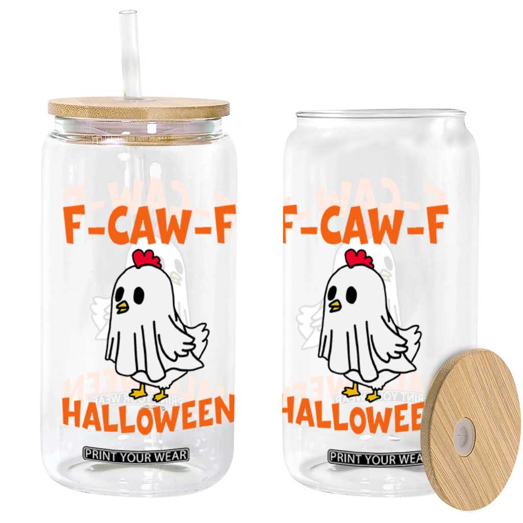 F Caw F Ghost Chicken Costume Glass Can Funny Cute Halloween Poultry Lover TS02 Print Your Wear