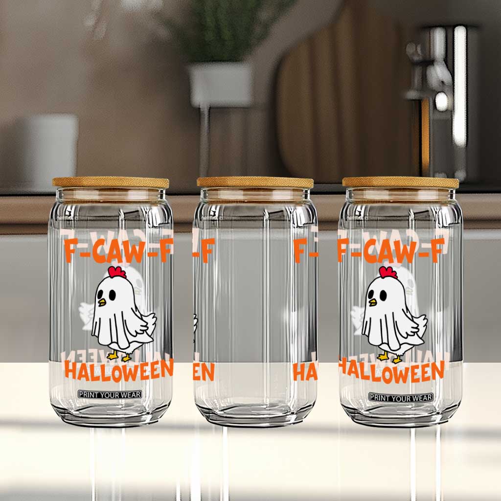 F Caw F Ghost Chicken Costume Glass Can Funny Cute Halloween Poultry Lover TS02 Print Your Wear