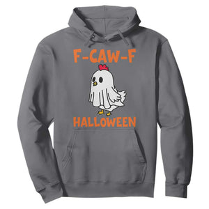F Caw F Ghost Chicken Costume Hoodie Funny Cute Halloween Poultry Lover TS02 Charcoal Print Your Wear