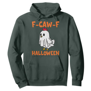 F Caw F Ghost Chicken Costume Hoodie Funny Cute Halloween Poultry Lover TS02 Dark Forest Green Print Your Wear