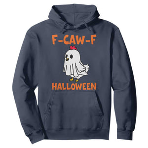 F Caw F Ghost Chicken Costume Hoodie Funny Cute Halloween Poultry Lover TS02 Navy Print Your Wear