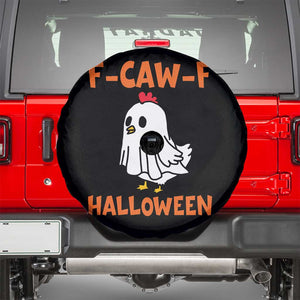 F Caw F Ghost Chicken Costume Spare Tire Cover Funny Cute Halloween Poultry Lover TS02 Black Print Your Wear
