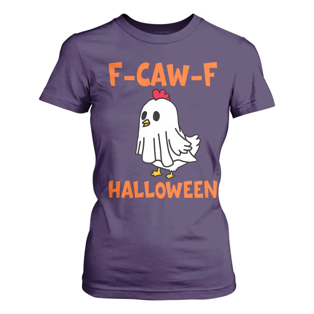 F Caw F Ghost Chicken Costume T Shirt For Women Funny Cute Halloween Poultry Lover TS02 Purple Print Your Wear