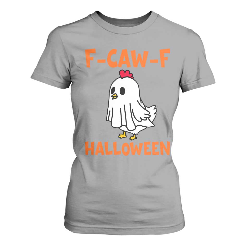 F Caw F Ghost Chicken Costume T Shirt For Women Funny Cute Halloween Poultry Lover TS02 Sport Gray Print Your Wear