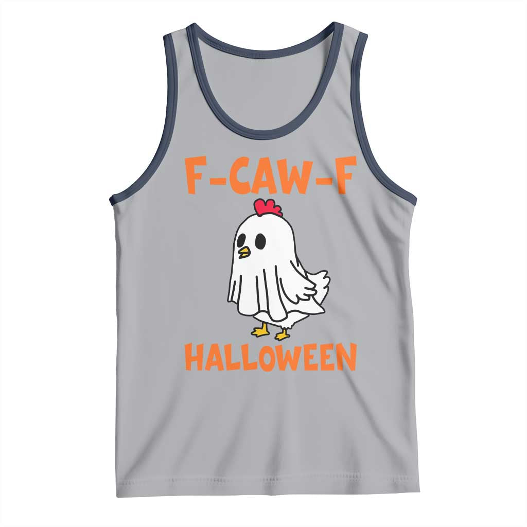 F Caw F Ghost Chicken Costume Tank Top Funny Cute Halloween Poultry Lover TS02 Athletic Heather Navy Print Your Wear