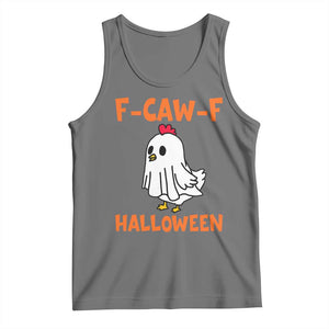 F Caw F Ghost Chicken Costume Tank Top Funny Cute Halloween Poultry Lover TS02 Black Heather Print Your Wear