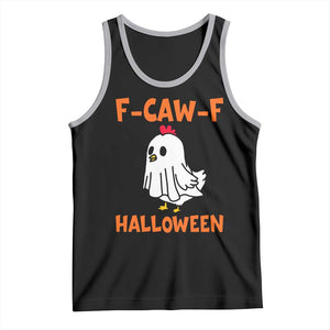 F Caw F Ghost Chicken Costume Tank Top Funny Cute Halloween Poultry Lover TS02 Black Athletic Heather Print Your Wear